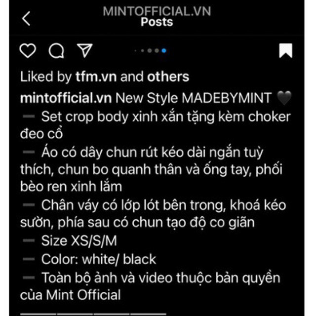 Thanh lý lolita set của mintofficial pass áo + chân váy kèm choker
