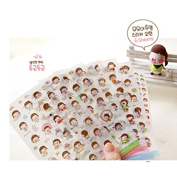 Bộ Sticker 6 Tấm Phong Cách Hàn Quốc -  Phụ kiện Halu