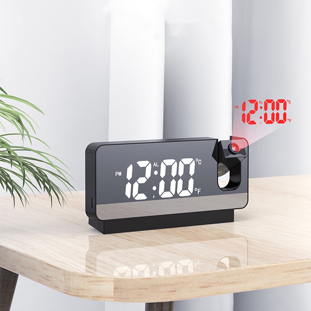 Plastic *Projection *Alarm *Clock Portable Removable Electronic *Thermometer [LED Screen] [USB Powered] burang
