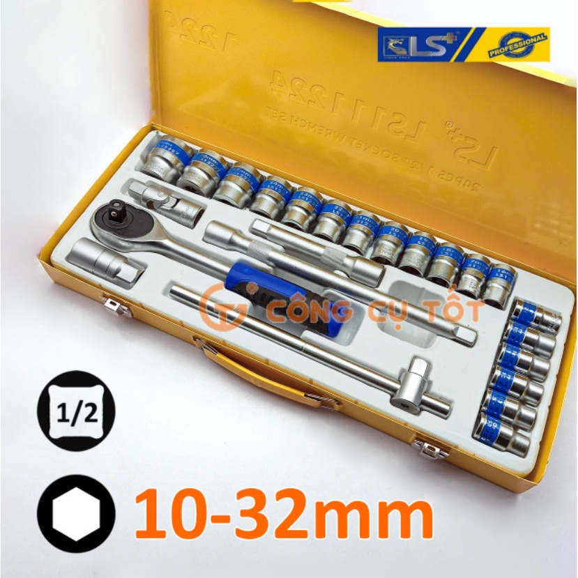 Bộ tuýp 24 chi tiết cần tự động 10-32mm LS+ LS111224