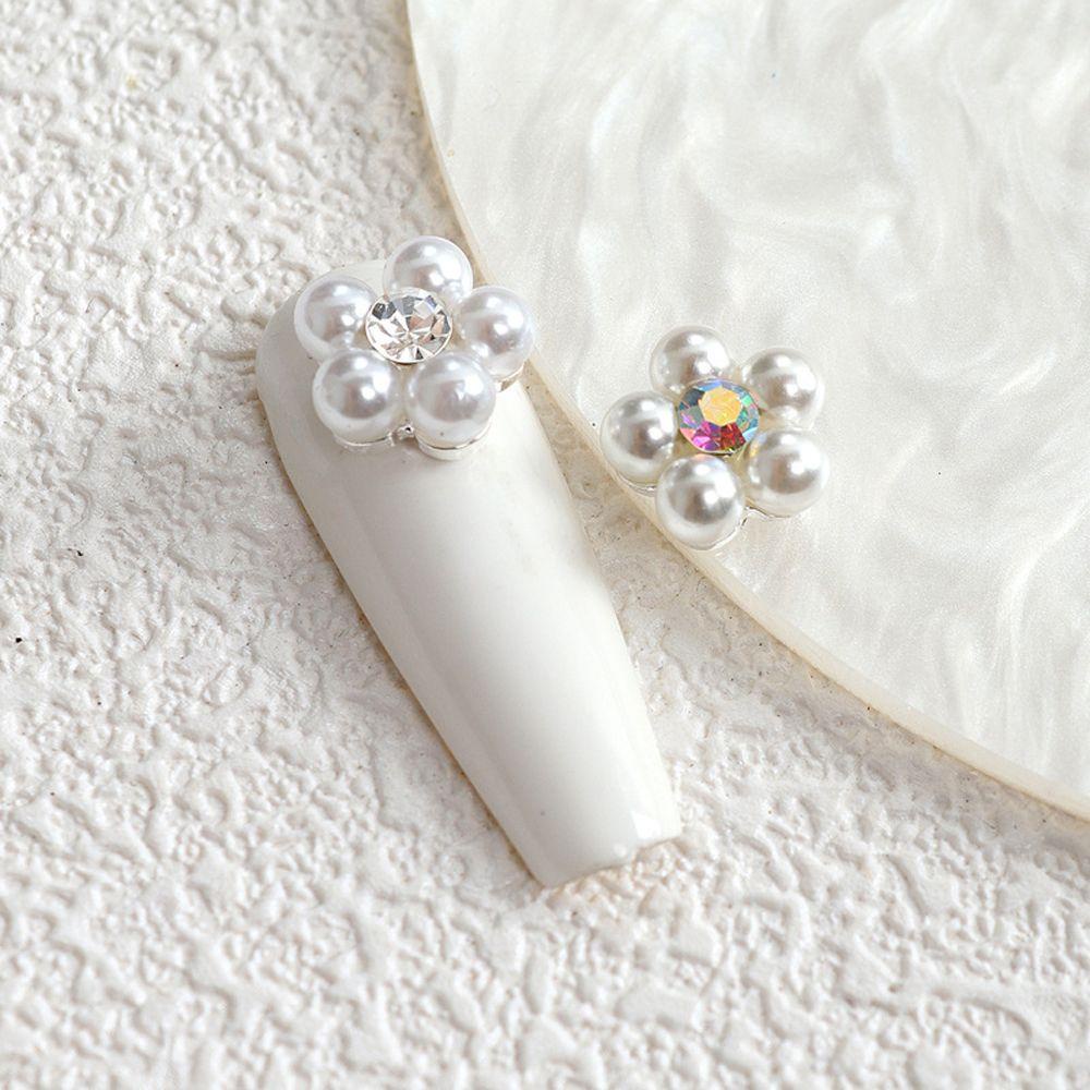 QQMALL Phụ Kiện Trang Trí Móng Nghệ Thuật Hình Cánh Hoa 3D Kiểu Hàn Quốc Xinh Xắn