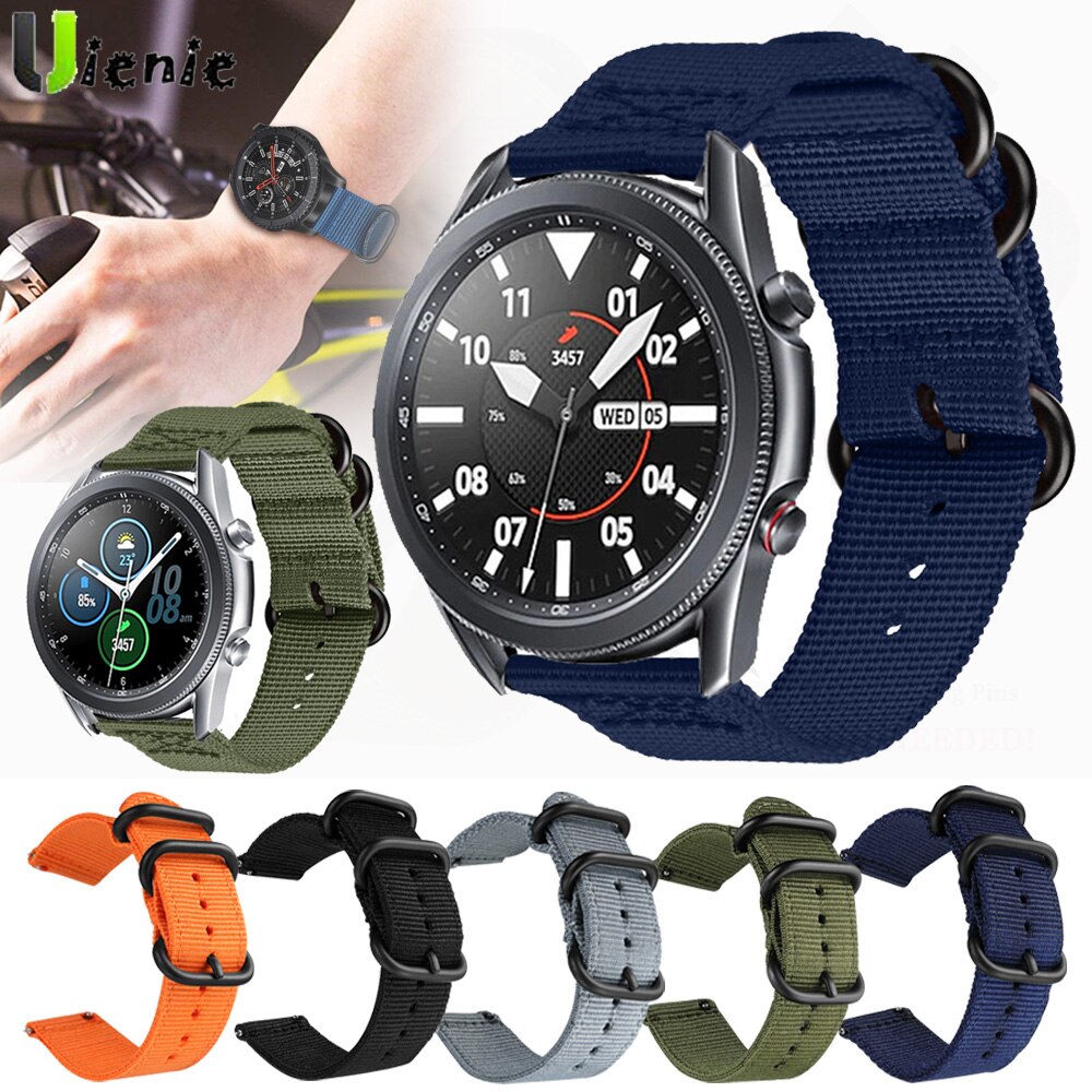 Dây Đeo Nylon 22mm Cho Đồng Hồ Thông Minh Samsung Galaxy Watch 3 45mm 41mm Active 2 40mm 44mm