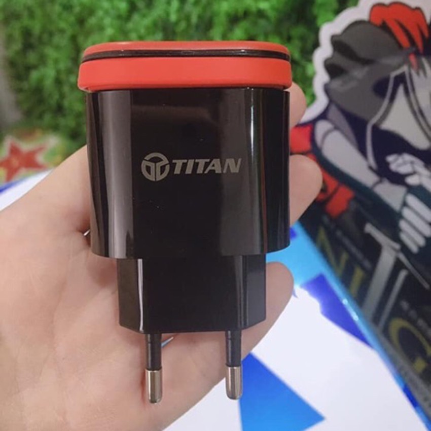 [Giảm giá thần tốc] Củ sạc nhanh 2 cổng USB, Cốc sạc Titan kèm dây Micro USB, Bộ sạc cho samsung , Iphone và Androi - Ch