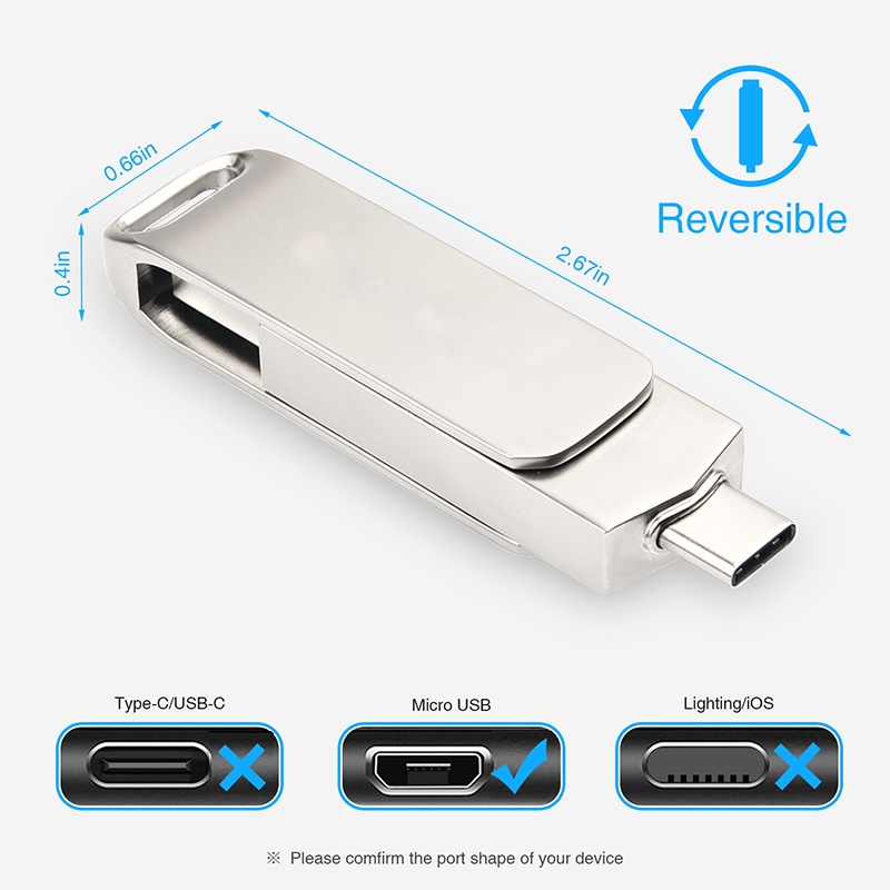 Usb Flash Drives Metal Rotary Otg Disk Waterproof Mobile Phone Drive U Card Micro Sd Bilis Memory Cards | BigBuy360 - bigbuy360.vn