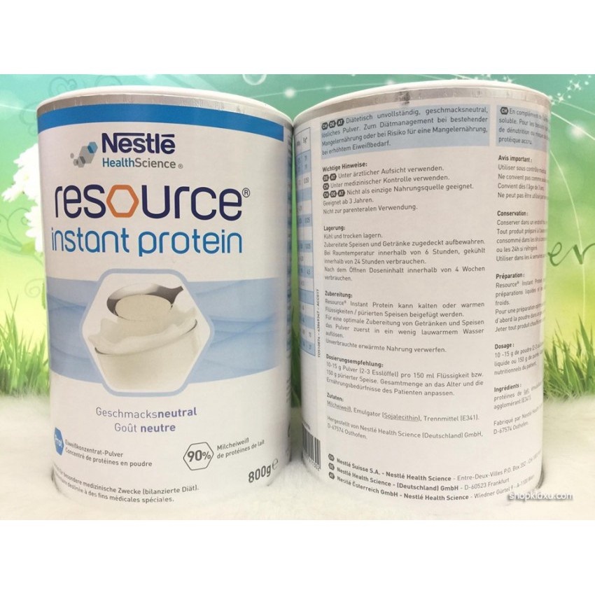 Sữa tiểu đường Đức NESTLE RESOURCE INSTANT PROTEIN 800g| cho người tiểu đường ăn kiêng