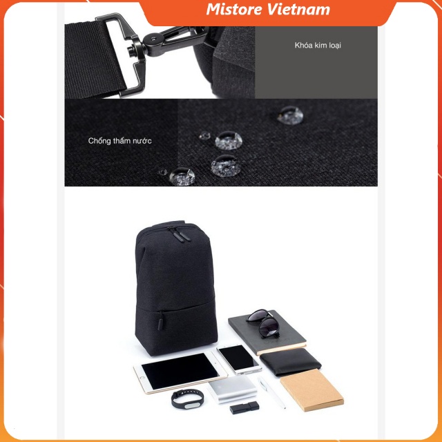 Túi đeo chéo Xiaomi Urban Leisure (ĐEN &amp; XÁM) ZJB4069GL - hàng chính hãng