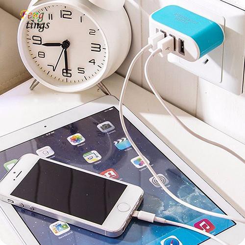 Củ sạc gắn tường 3 cổng USB đèn LED tiện lợi
