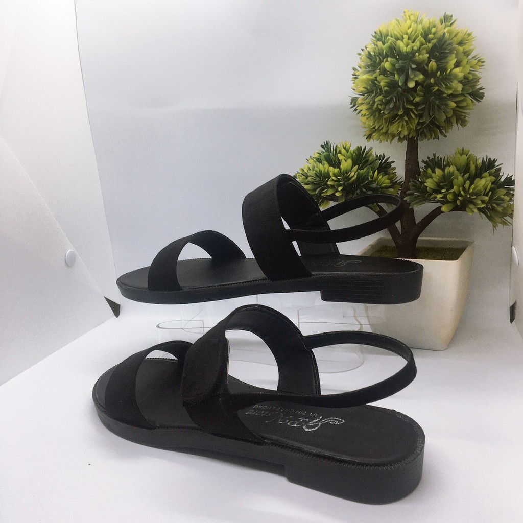 Giày Sandal Đế Bệt 2 Quai Bản Khoá Dán