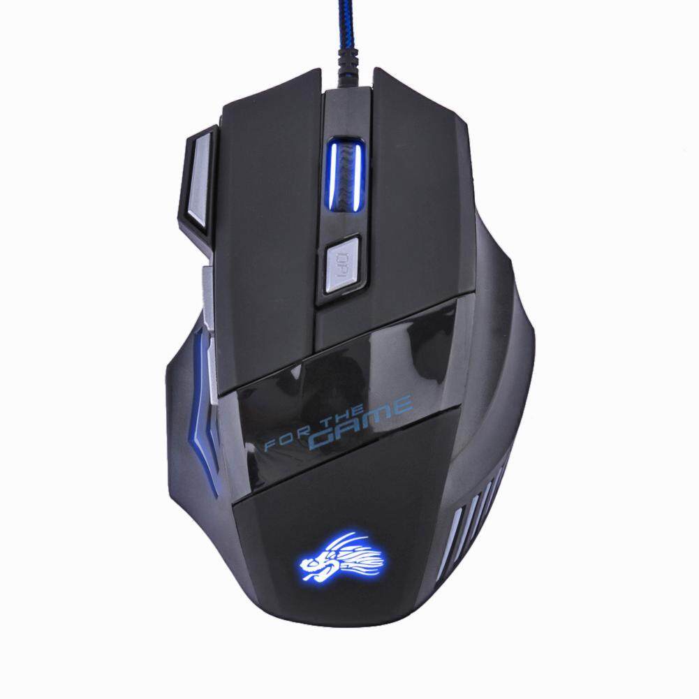 Chuột Chơi Game Có Dây USB Quang LED 5500DPI, Chuột Chơi Game Máy Tính 7 Nút