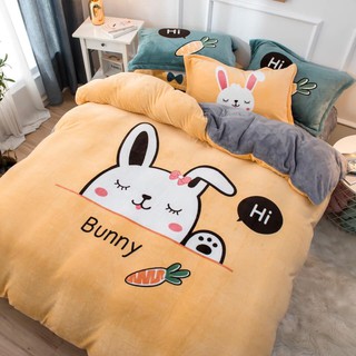 Bộ chăn ga gối nỉ nhung 3D