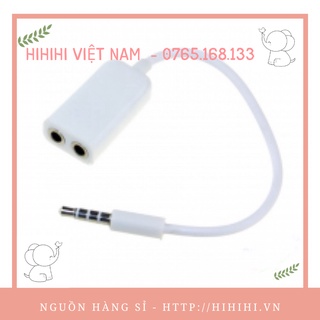 Cáp chia loa jack 3.5 từ 1 ra 2-apple- 4 khứt có mic. loại 1