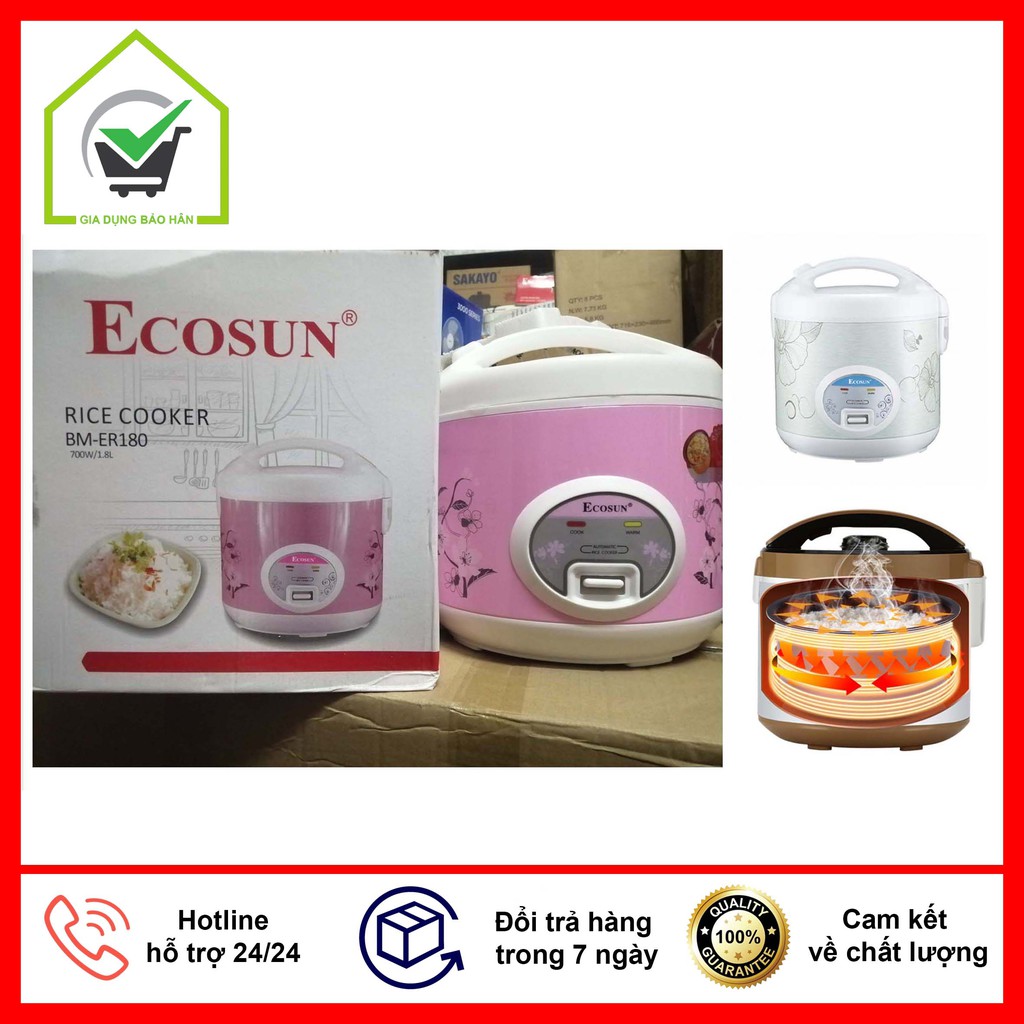 [ BẢO HÀNH 12 THÁNG ] Nồi cơm điện Ecosun 1.8L- BM-ER180