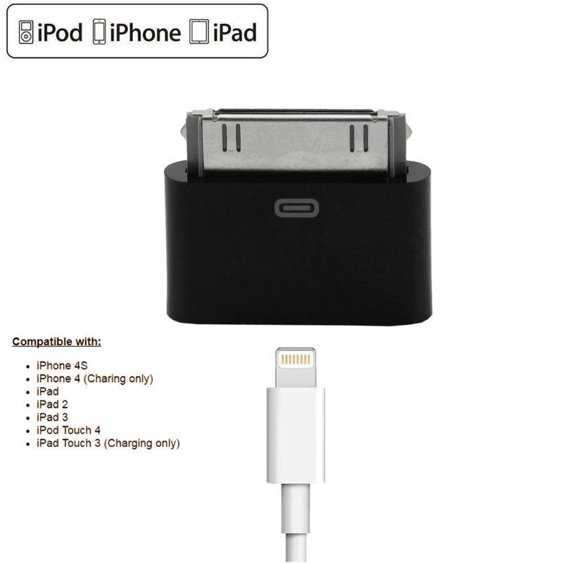 Đầu chuyển đổi 8pin 30pin thích hợp cho iPhone 4 4S iPad 2 3 iPod Touch 4