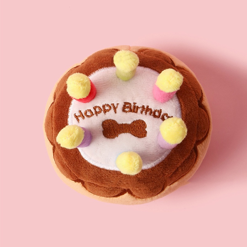 Đồ Chơi Nhồi Bông Hình Bánh Kem Sinh Nhật Dễ Thương Cho Cún Cưng