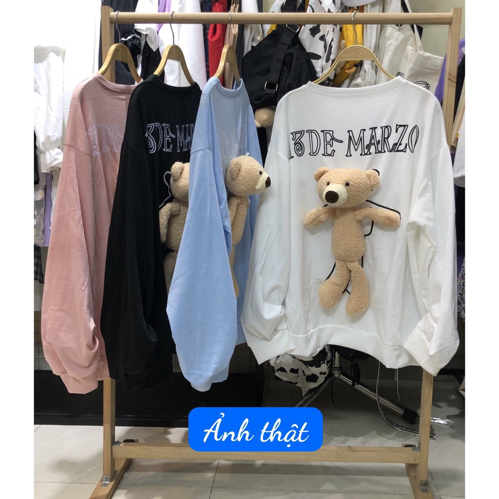 (New) ÁO THUN DÀI TAY GẤU BÔNG MARZO BEHIND mặc nhiều kiểu 4 màu - ÁO NỈ TEDDY ulzzang | BigBuy360 - bigbuy360.vn