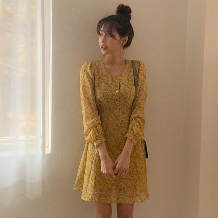 [Mã FAGREEN1505 giảm tới 30K đơn 99K] Đầm - váy hoa nhí dài tay ngắn | BigBuy360 - bigbuy360.vn