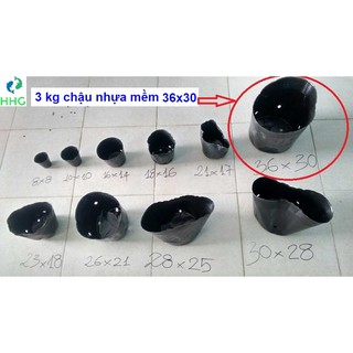 3kg chậu nhựa mềm ươm cây 36x30 - bịch, túi bầu 36x30, 3kg = 57 chậu