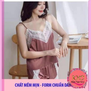 [  Siêu Đẹp- LOẠI I] Đồ bộ đẹp - Bộ ngủ lụa satin Phối ren