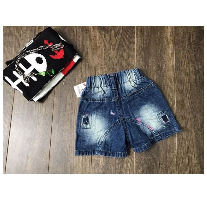 Quần short jean bé gái 9-20kg. Chất jean, quần lưng thun thoải mái cho bé vận động- Tomchuakids