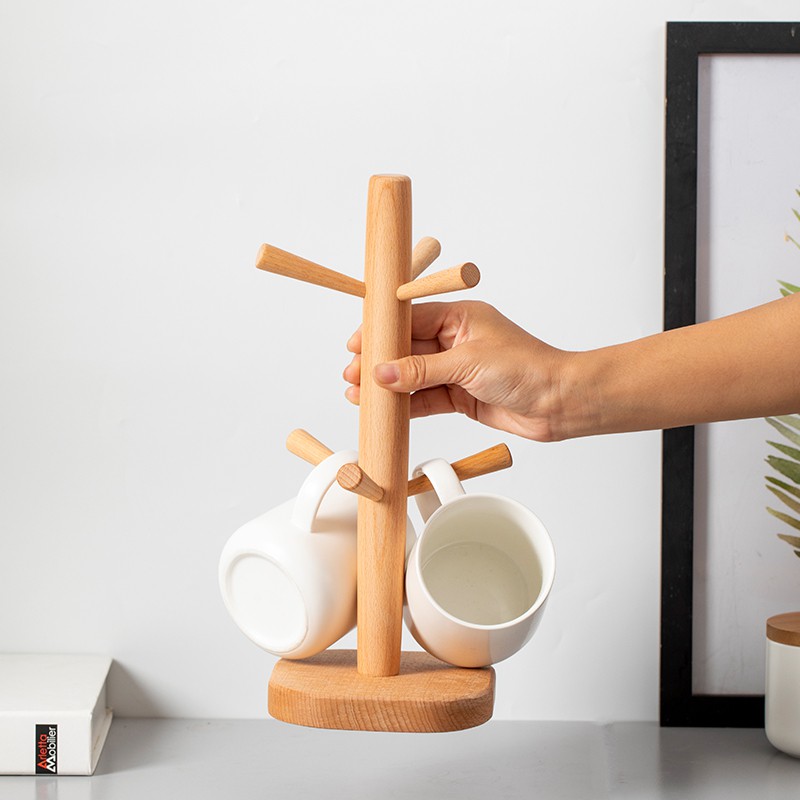 Giá gỗ để ly phong cách Nhật Bản thiết kế tiện dụng