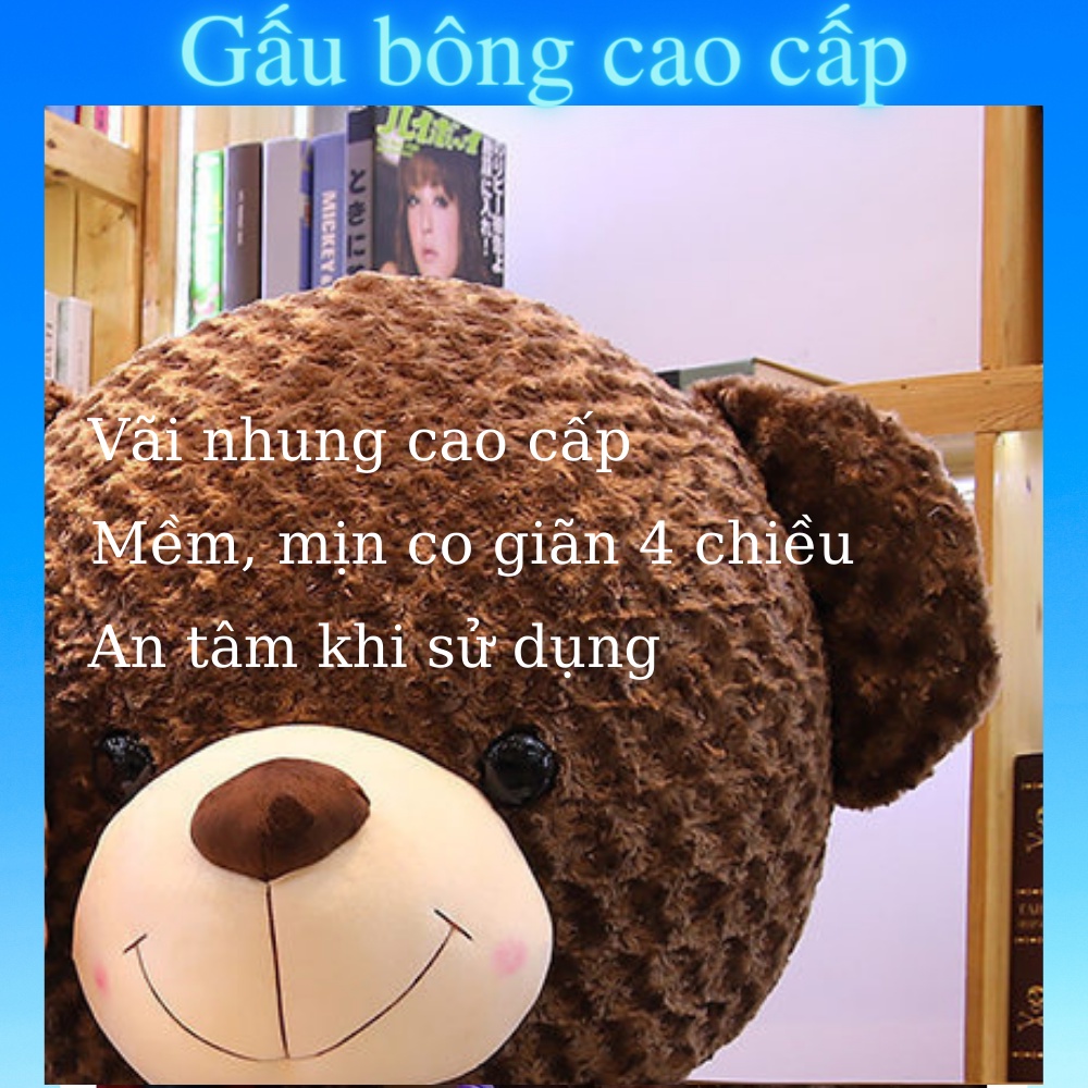 Gấu bông Teddy 🛡𝑯𝒂̀𝒏𝒈 𝑪𝒂𝒐 𝑪𝒂̂́𝒑🛡, gối ôm hình thú nhồi bông siêu to khổng lồ 1m8/1m5/1m3/1m1/95cm