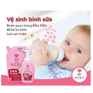 Nước Rừa Bình Sữa Arau Baby Túi 450ml - Chai 500ml