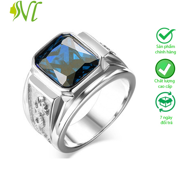 Nhẫn nam đính đá chạm rồng ngầu Người Đẹp Vì Lụa không đen không gỉ xài nước tốt