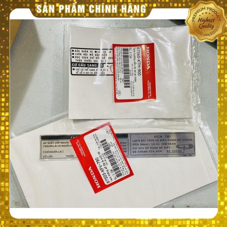 Tem Thông Số, Tem Hộp Xích, Tem Gáy Honda Dream Wave Chính Hãng