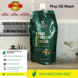 (HÀNG CONG TY) Hấp dầu phục hồi tóc hư tổn nặng Wellmate Hair Protein Cream 500ml