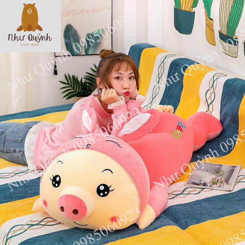 Gấu Bông Lợn Biến Hình Pikachu Size To Heo Biến Hình Màu Vàng Dễ Thương 1M 1M2 1M5