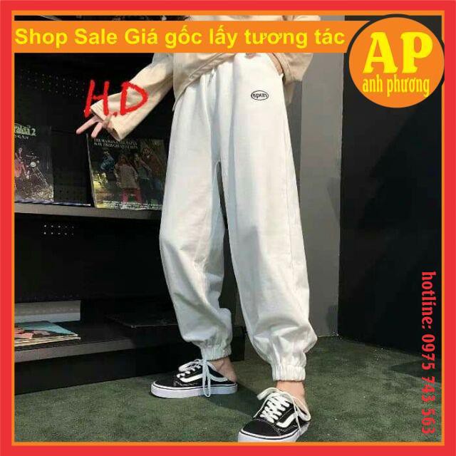 Quần spun jogger form thụng nam nữ