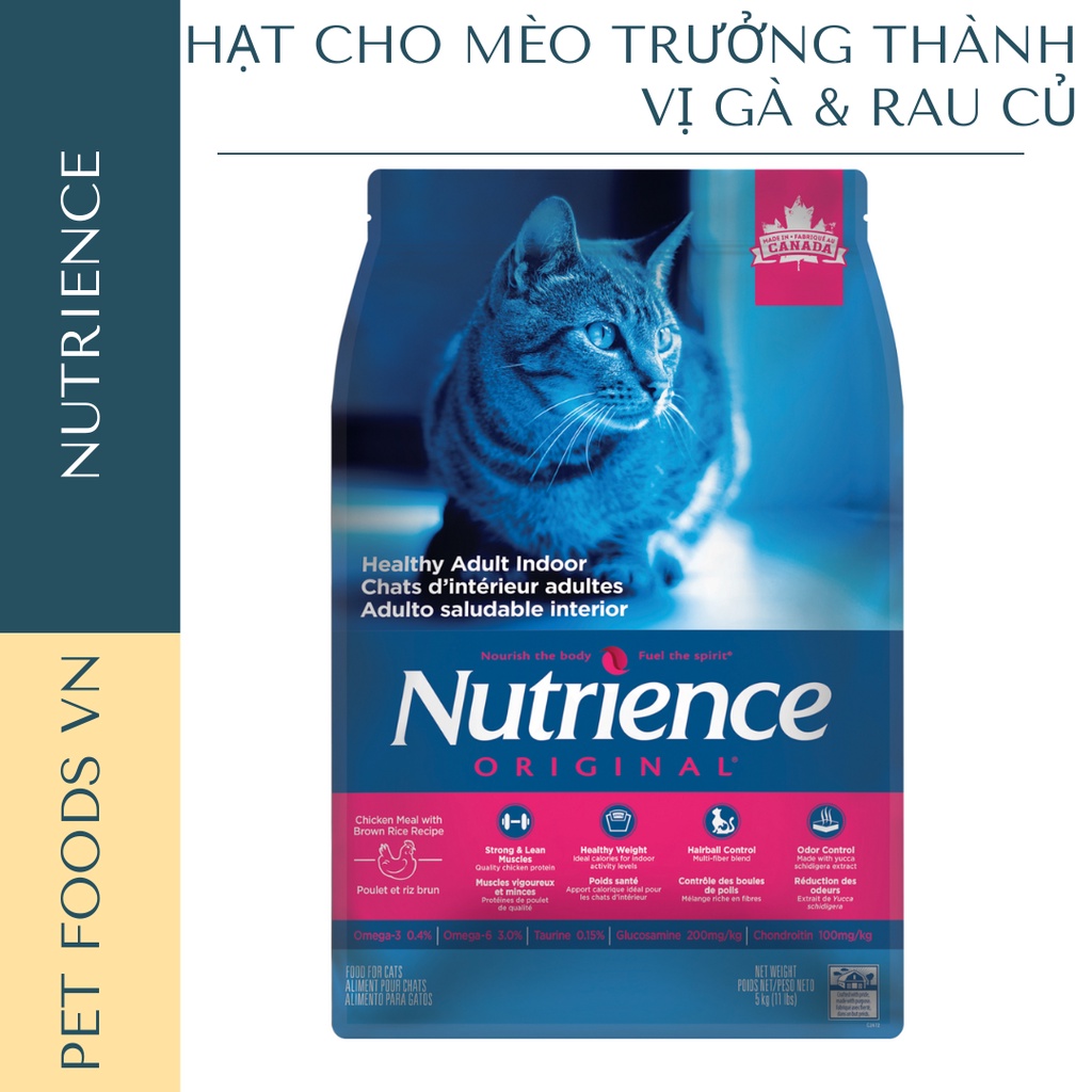 Hạt cho mèo trưởng thành NUTRIENCE Original Cat 500g vị Gà