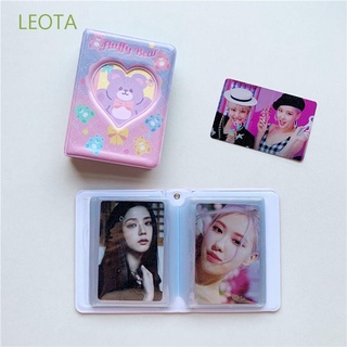 Album đựng hình/ danh thiếp cỡ nhỏ mặt hình chú gấu/ trái tim + 20 tấm bọc thẻ