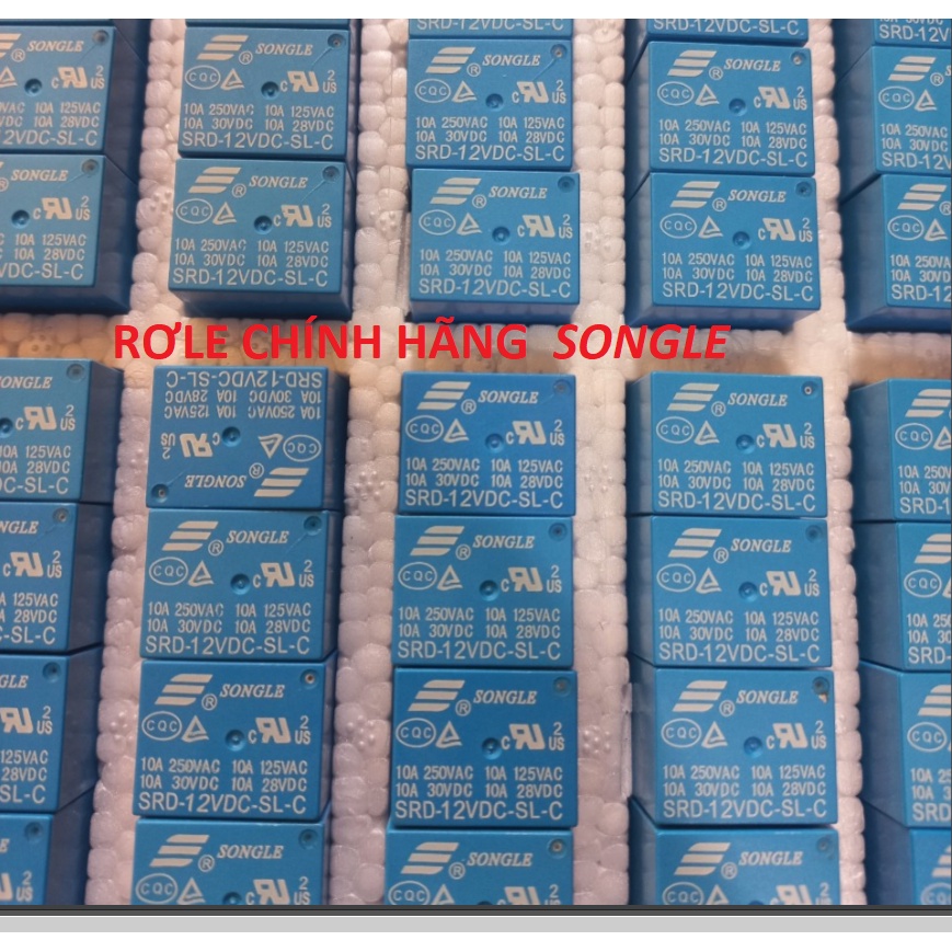 Rơle Songle 10A 5 chân chính hãng 5V 12V 24V