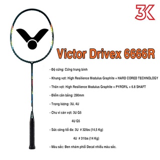 Vợt cầu lông victor drivex 6666r 1 khung vợt 1 túi