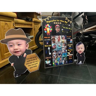 Set Chibi sinh nhật bé 4 hoặc 8 chi tiết.
