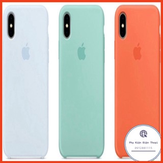 🍀 ✨Iphone 6 đến 11 Pro Max ✨ Ốp chống bẩn dễ lau chùi logo quả táo lót nỉ chống sốc silicon ⚡Phụ Kiện Điện Thoạ