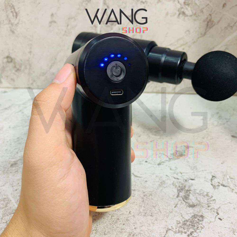 Máy massage cầm tay tích điện 4 đầu 6 chế độ mát xa giảm đau toàn thân