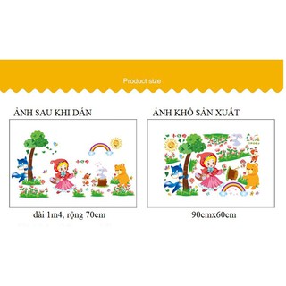 Decal dán tường Cô bé quàng khăn đỏ