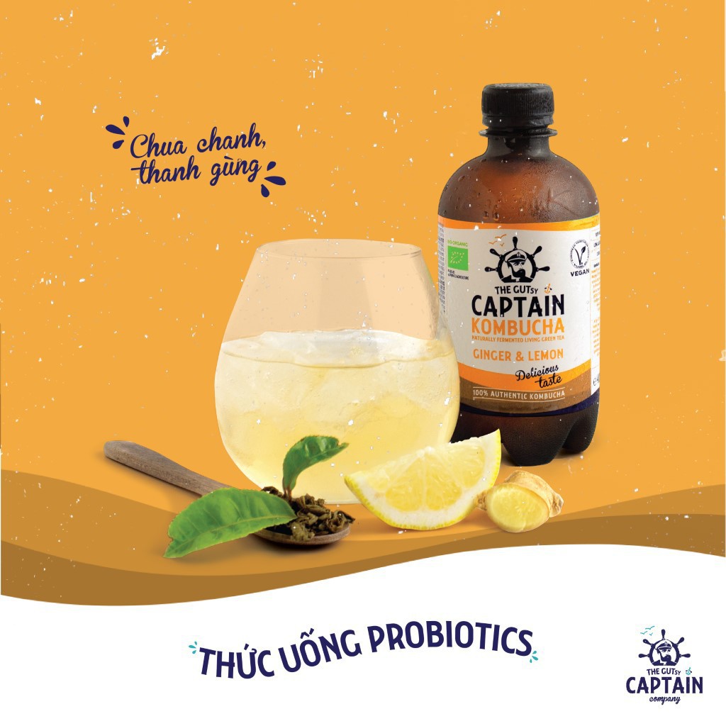 Trà Dưỡng Sinh KomBuCha hữu cơ The GUTsy Organic Kombucha 1L