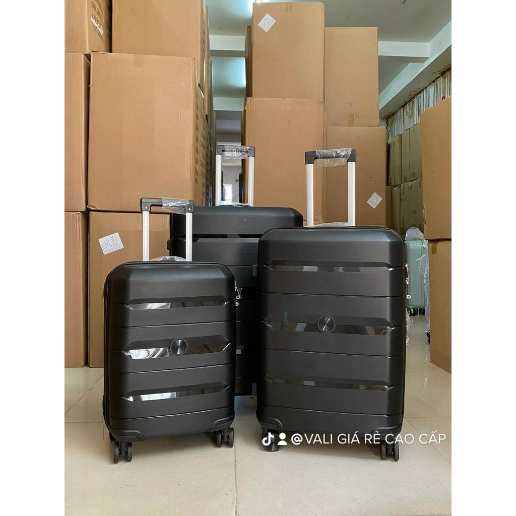 Vali Thời Trang Du Lịch Nhựa PP Cao Cấp Chống Bể, Màu Sắc Đa Dạng, Size 20+24+28