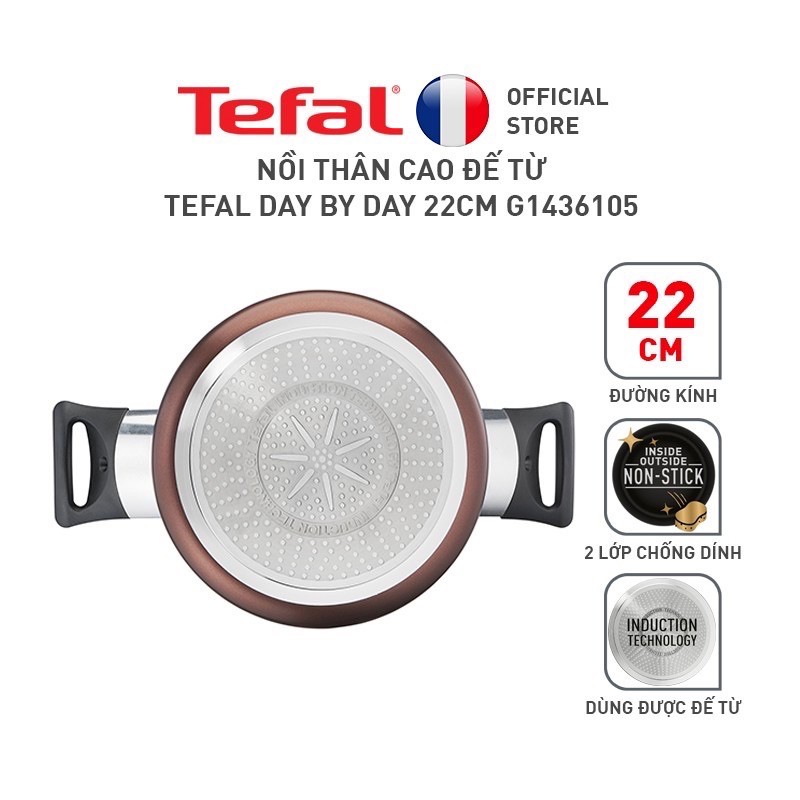 Nồi thân cao đế từ Tefal Day By Day 22cm G1436105