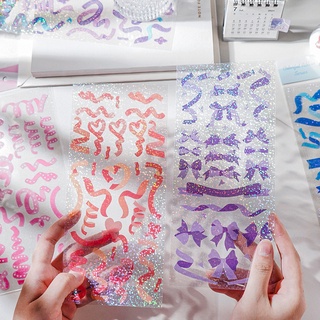 Zanmo tờ nhãn dán sticker laser ruy băng lấp lánh