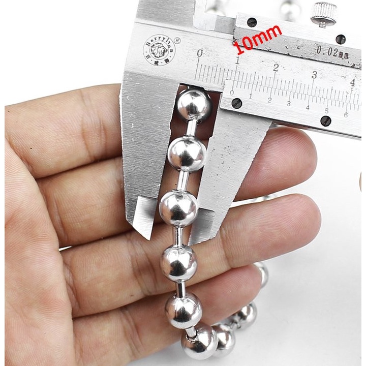 Dây bi inox titan to 5mm - 60cm không đen không rỉ vĩnh viễn có thể tự cắt ngắn tại nhà.