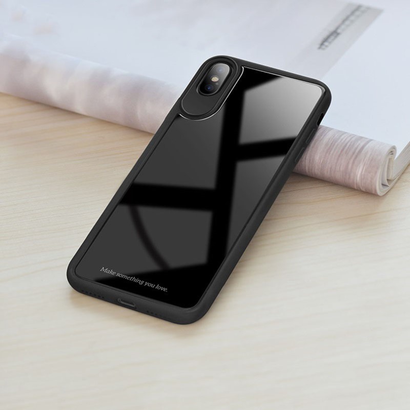 Ốp lưng kính hoco cao cấp chính hãng dùng cho iphone X zero màu đen