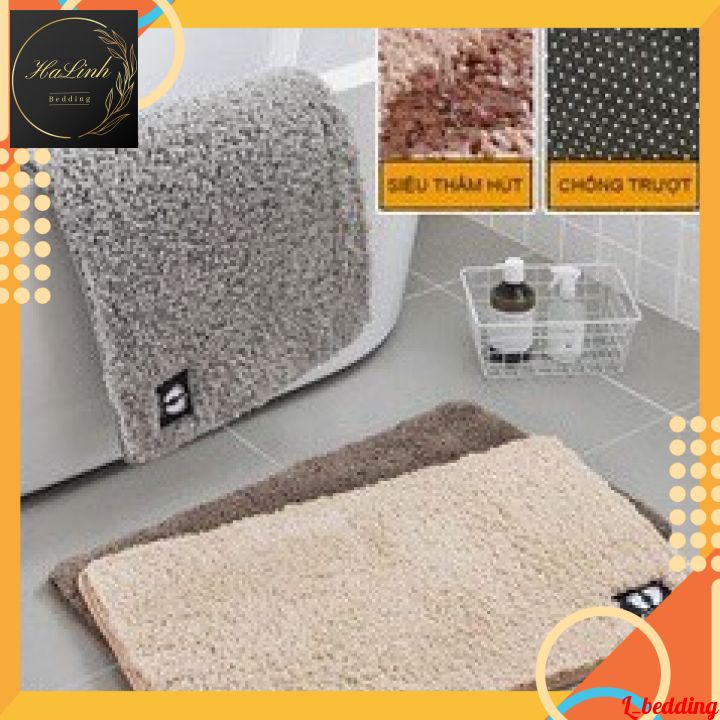 Thảm Lau Chân Sợi Cotton Thấm Hút Tốt Thảm Lau 2 Bàn Chân kích thước 40cmx60cm