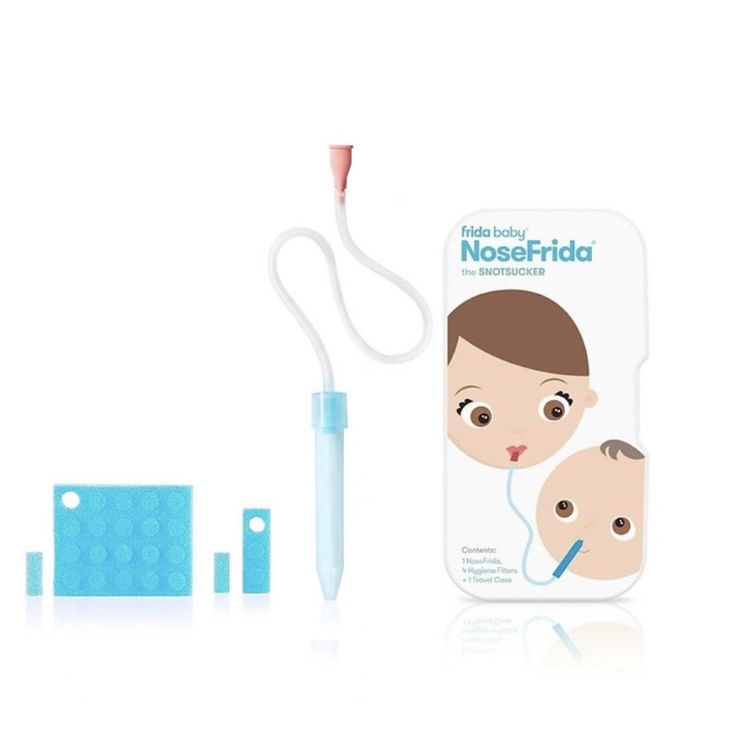 Bộ Dụng cụ hút mũi Nosefrida (FRIDABABY) và Hộp miếng lọc ngăn khuẩn NOSE FRIDA cho bé