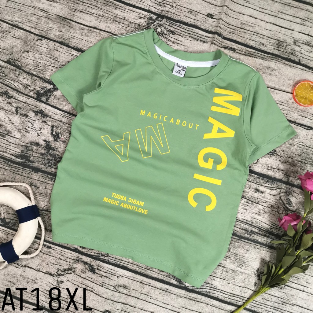 [COTTON 4 CHIỀU]Áo thun tay ngắn SIZE ĐẠI bé trai thun cotton mềm mịn AT18