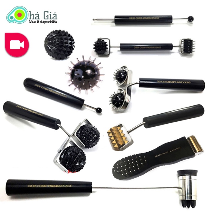 Dụng cụ diện chẩn LOẠI 1 Bùi Quốc Châu ( Quả cầu gai, Cạo gió sừng dẹp, Búa Hoa Mai, Cây sao chổi,...) Dụng cụ Diện Chẩn