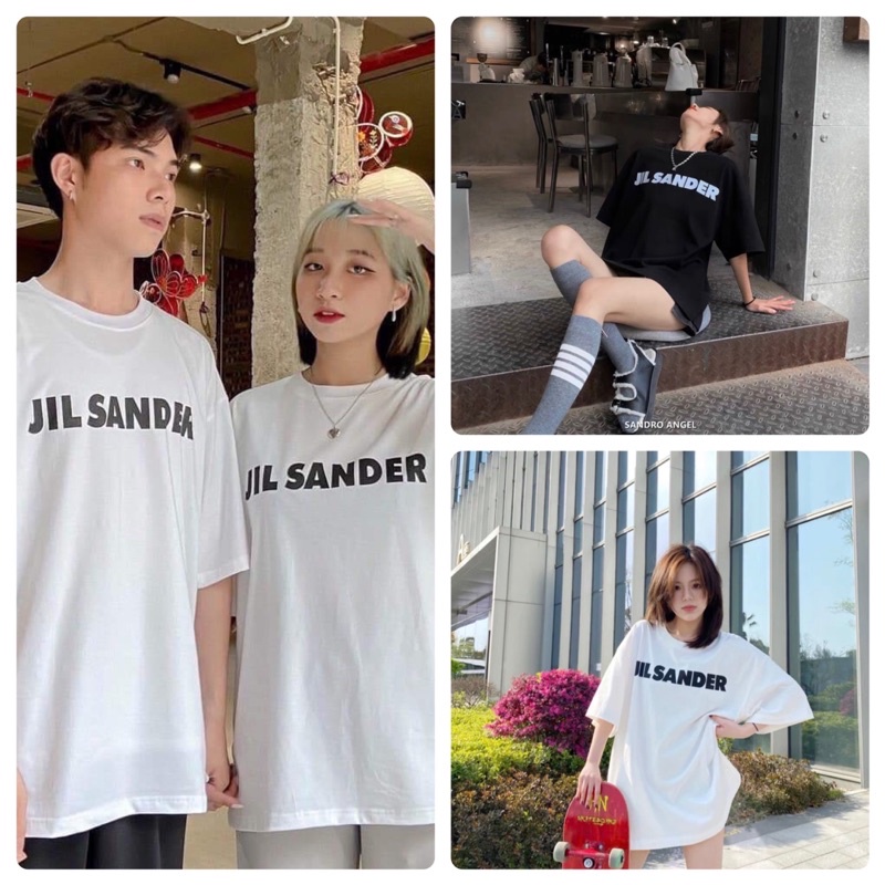 [Rẻ vô địch] Áo thun cotton tay lỡ dáng rộng unisex Jil Sander freesize 38-65kg